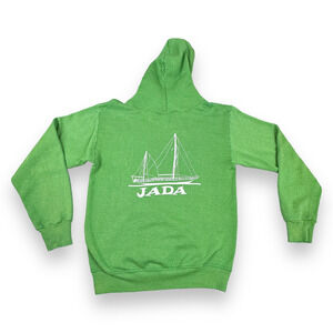 Vintage Hawaii Sailboat Sweater Adult SMALL Green 80s Hoodie Sweatshirt Pullover